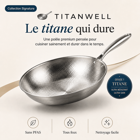 Wok 100% Titane Pur (28 cm) — TITANWELL®