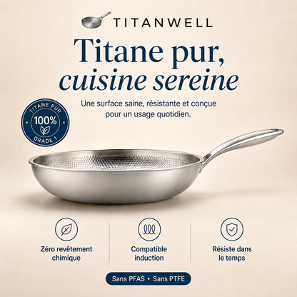 Wok 100% Titane Pur (28 cm) — TITANWELL®
