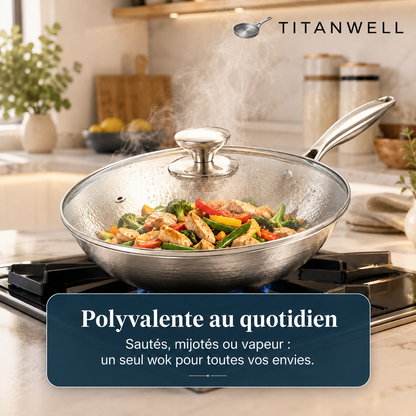 Wok 100% Titane Pur (28 cm) — TITANWELL®